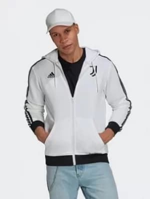 adidas Juventus 3-stripes Full-zip Hoodie, White/Black Size XS Men