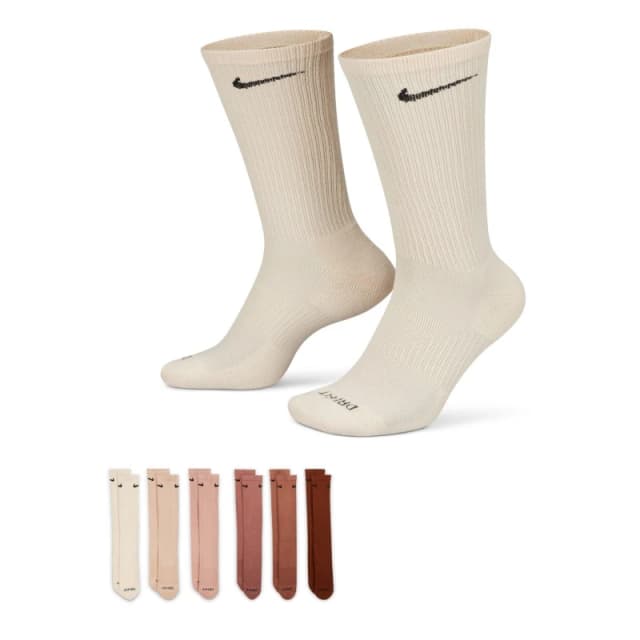 Nike 6-Pack Everyday Cushioned Training Crew Socks Multi Beige male 8-11 (L)
