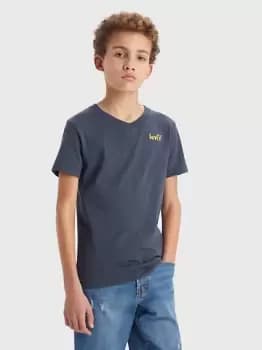 Teenager Poster Logo V Neck Tee - Grey