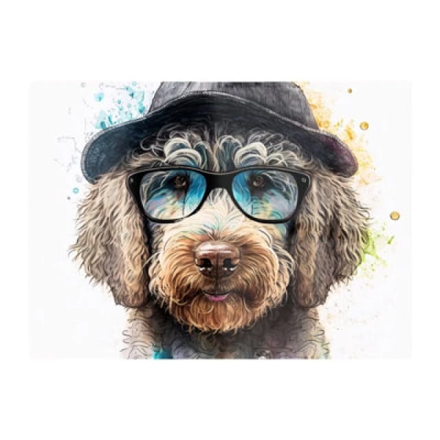 Warren Reed Designer Labradoodle Dog Face Splashart Chopping Board