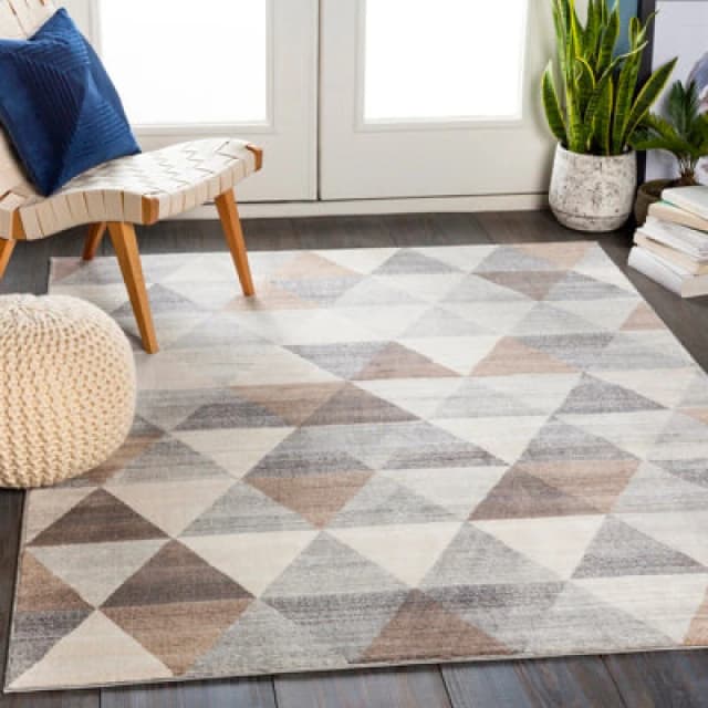 Livabliss Scandi Geometric Medium Grey Katherine Area Rug 160 X 215cm - Easy Care, Non Shedding, Ideal For Living Room & Bedroom