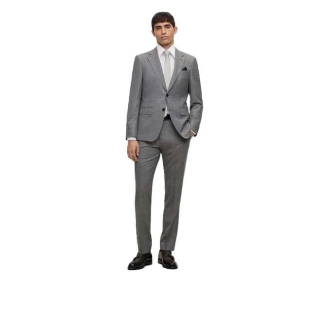 Boss Mens Jarrod Tailored Fit Suit Silver male 38 (48)