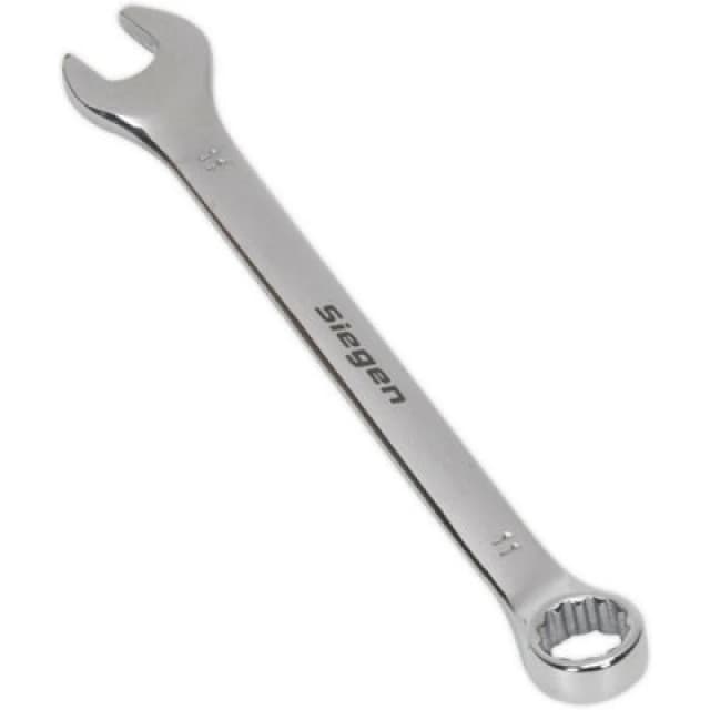Loops Hardened Steel Combination Spanner - 11mm - Polished Chrome Vanadium Wrench Metallics