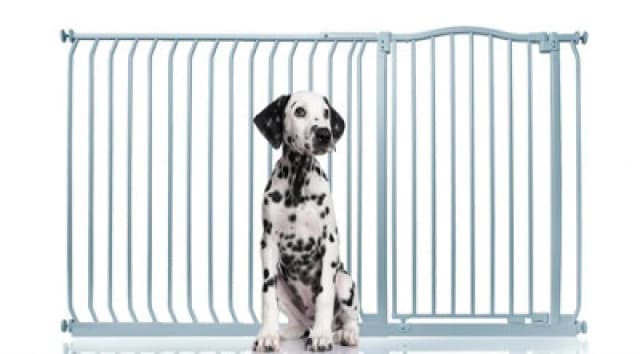 Bettacare Extra Tall Curved Top Dog Gate, 171Cm - 180Cm, Matt Grey, Extra Tall 100Cm In Height, Pressure Fit Pet Gate