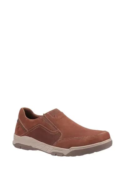 Hush Puppies 'Fletcher' Smooth Leather Slip On Shoes Tan