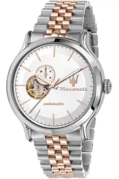 Gents Maserati Epoca 42mm Auto W/Silver Dial Bracelet Ss+Rg Watch