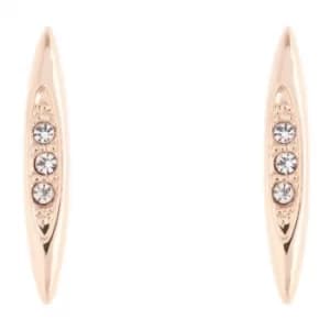 Ladies Karen Millen Rose Gold Plated Flow Crystal Stud Earring