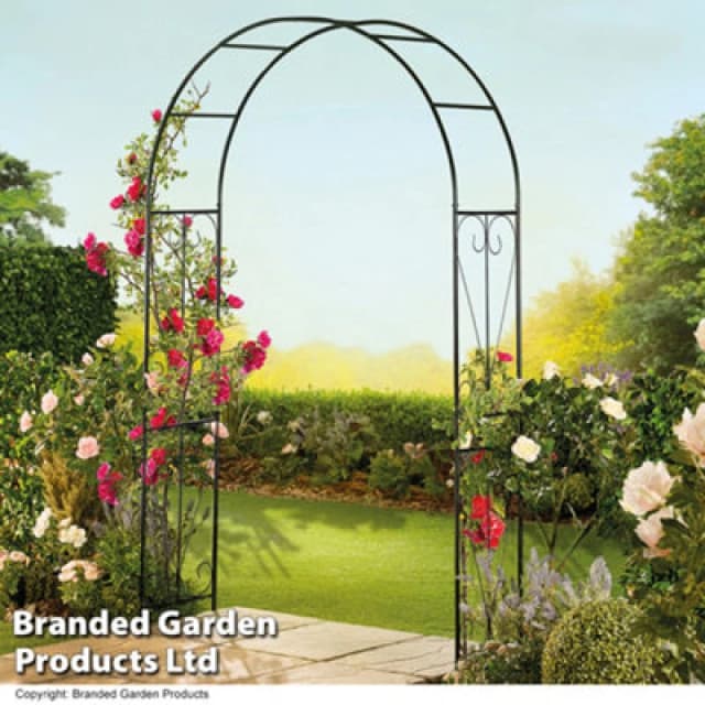 Garden Gear 2.2 Metre Metal Garden Arch Swirl Design Outdoor Decorative Floral Plant Support