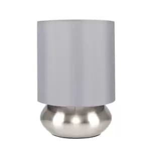 Pair of Silver Table Lamps Touch On/Off Dimmable