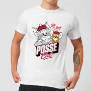 Tom & Jerry Posse Cat Mens T-Shirt - White - 3XL