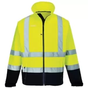 S425YNR5XL - sz 5XL Hi-Vis Contrast Softshell (3L) - Yellow/Navy - Yellow/Navy - Portwest