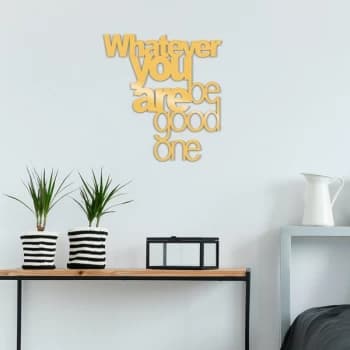 What Ever You Be Good One Metal Decor - Gold Gold Decorative Metal Wall Accessory
