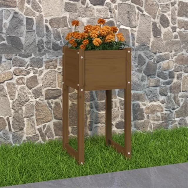 vidaXL Planter Honey Brown 40x40x81cm Solid Wood Pine, Brown 822128
