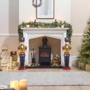 The Winter Workshop - 3ft Red Nutcracker With Drum - New Design