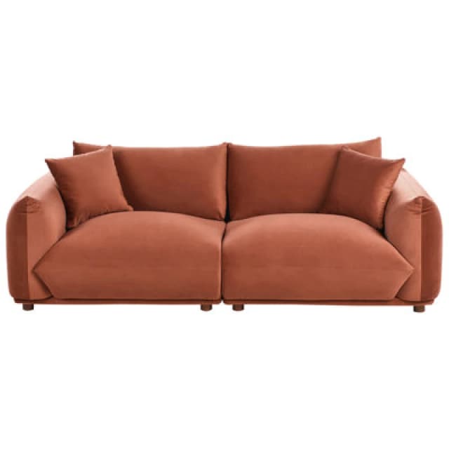 Beliani Sofa 3 Seater Luvos Velvet Golden Brown