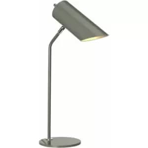 Table Lamp Dark Grey Highly Polished Nickel Finish LED E27 8W Bulb