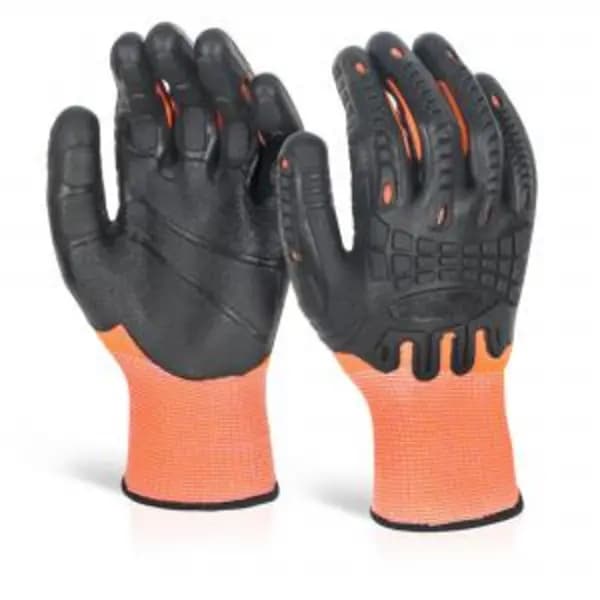 Beeswift Cut Resistant Fully Coated Impact Glove Orange 2XL Pair BESWGZ61ORXXL