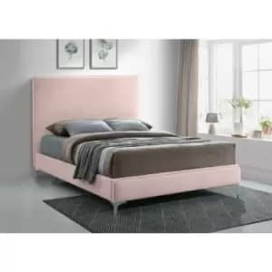 Envisage Trade - Glinis Upholstered Beds - Plush Velvet, Super King Size Frame, Pink - Pink