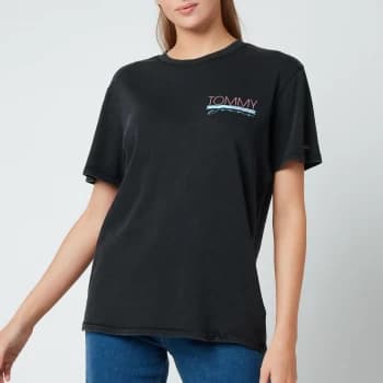 Tommy Jeans Womens Tjw Relaxed Back Vintage Tee - Black - L