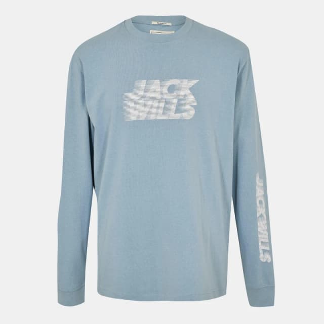 Jack Wills Long Sleeve Graphic T-Shirt - Blue Blue M