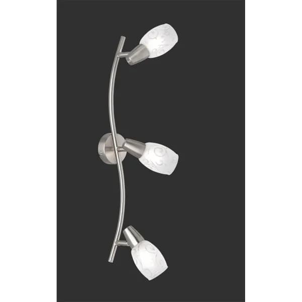 Colmar Modern 3 Light Ceiling Spotlight Bar Nickel Matt