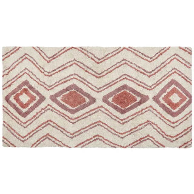 Beliani Rug Kastamonu Beige 80 X 150 Cm Cotton