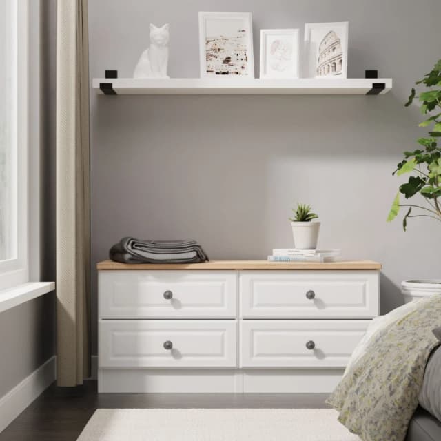 Ready Assembled 2 U Surrey 4 Drawer Bed Box (Ready Assembled) in White Size: Small White Unisex Small