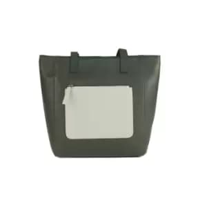 Eastern Counties Leather Womens/Ladies Polly Contrast Pocket Tote Bag (One size) (Charcoal/White)