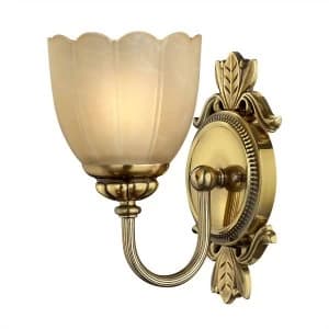 1 Light Bathroom Wall Light Burnished Brass IP44, G9