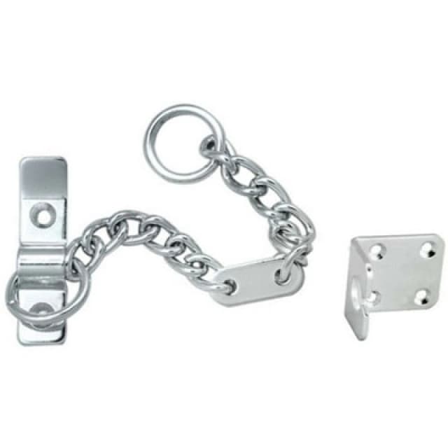 Loops Heavy Duty Door Security Chain 195.5mm Length Satin Chrome Door Restrictor Multi