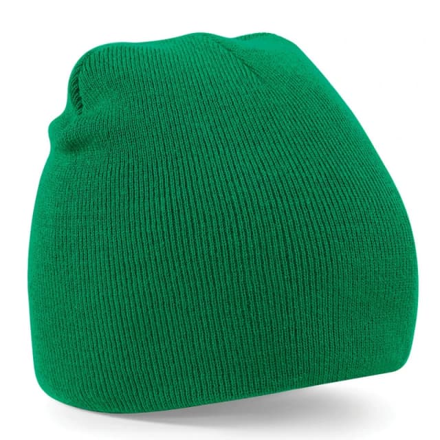 Beechfield Beechfield Men Plain Basic Knitted Winter Beanie Hat in Green Green One Size Male 5057080745845