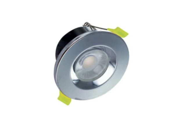 Netlighting JSeries LowProfile Fire Rated Downlight 68mm Cutout IP65 600LM 6W 3000K 38 Beam Dimmable 100LMW Polished Chrome Grey