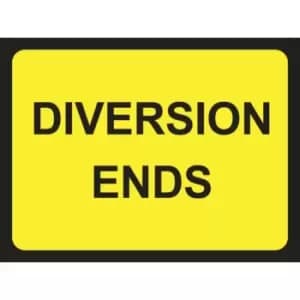 Zintec 1050 x 750mm Diversion Ends Road Sign with Relevant Frame