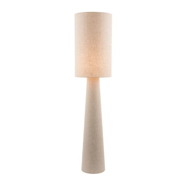 Happy Homewares Modern Natural Oatmeal Linen Floor Lamp with Fabric Shade & Base Natural Unisex