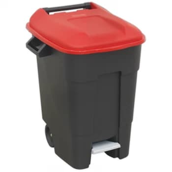 Refuse/Wheelie Bin with Foot Pedal 100L - Red