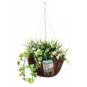 Robert Dyas 30cm Easy Hanging Basket Pink and White