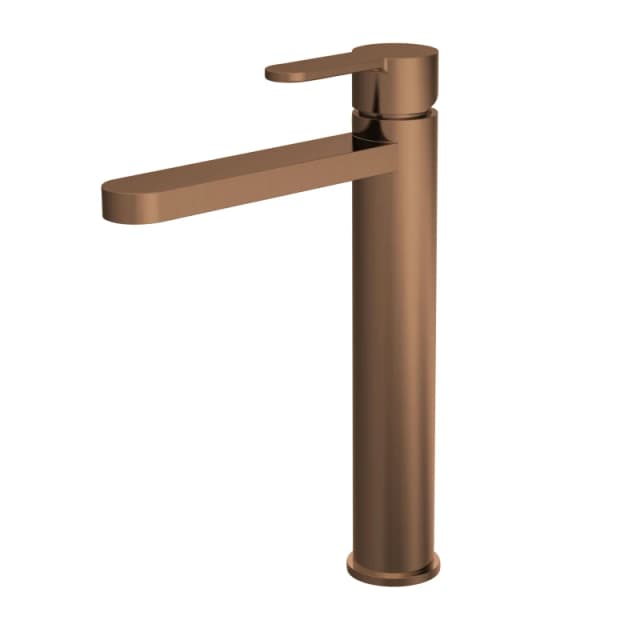 Balterley Round High Rise Mono Basin Mixer Tap Brushed Bronze Brown