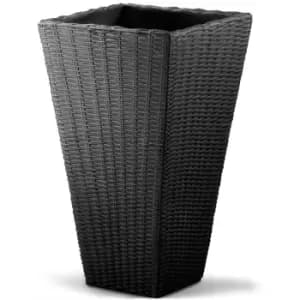 Plant Pot Anthracite Rattan Design 40x40x70cm