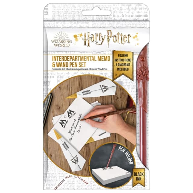 Harry Potter Interdepartmental Memo Note Block and Pen Set White unisex