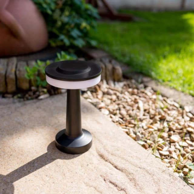 ValueLights Black Outdoor Table Lamp Black