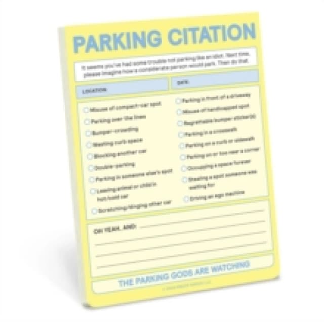 Knock Knock Parking Citation Nifty Note (Pastel Yellow) Other printed item