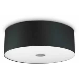 Black ceiling lamp WOODY 4 bulbs