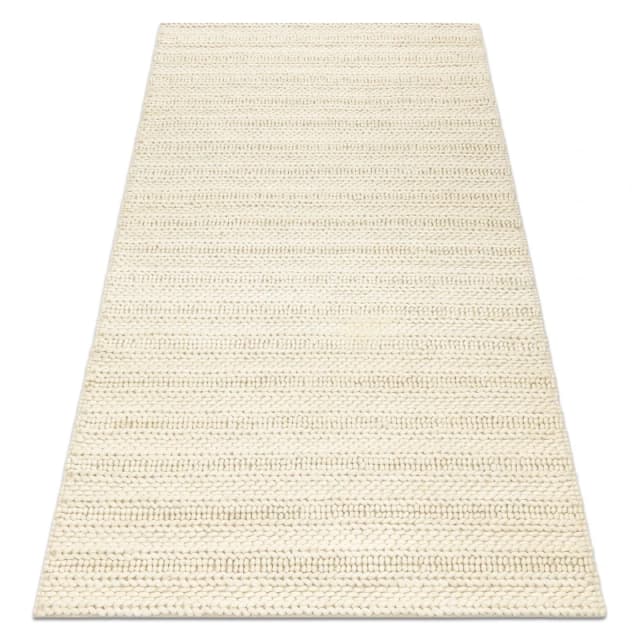 RugsX Wool Carpet Tahar 99002B Cream - Hand-Woven Loop, Lines 120X180 Cm
