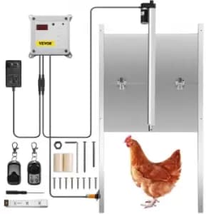 VEVOR Automatic Chicken Coop Door, Timer and Light Sensor Chicken Door Opener, 12V 66W Chicken Coop Door, Electric Poultry Door Opener Kit with Infrar