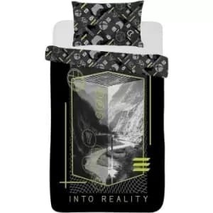 Xbox Reality Duvet Cover Set (Double) (Black/Green) - Black/Green
