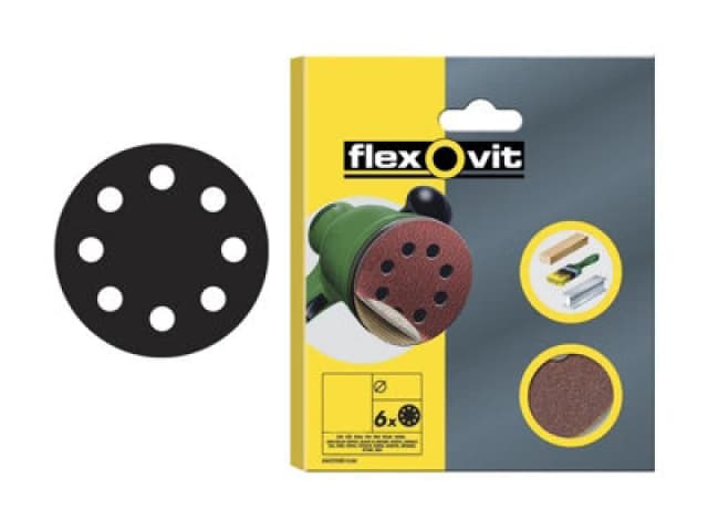 Flexovit 78072764766 Hook & Loop Sanding Disc 150mm Coarse 50G (Pack 6) Flv64766
