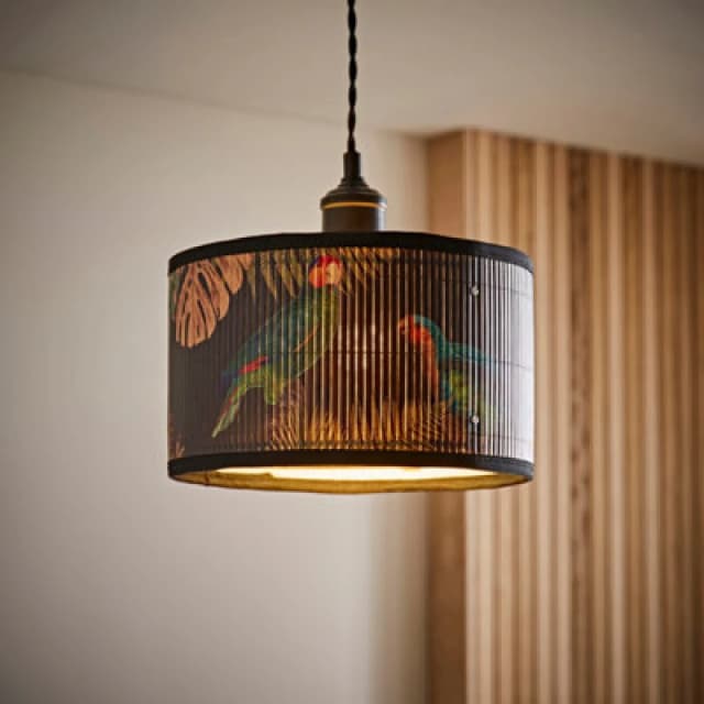 ValueLights ValueLights Daintree Bamboo Dark Jungle Drum Easy Fit Light Lamp Shade with Bulb in Natural Size: Small Natural Small Unisex 50594060697