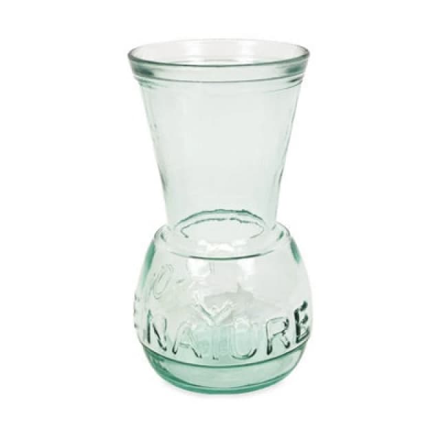 Verano Spanish Ceramics Recycled Glass Kitchen Dining Room Home Decor I Love Nature Vase - 22cm (H) Clear unisex