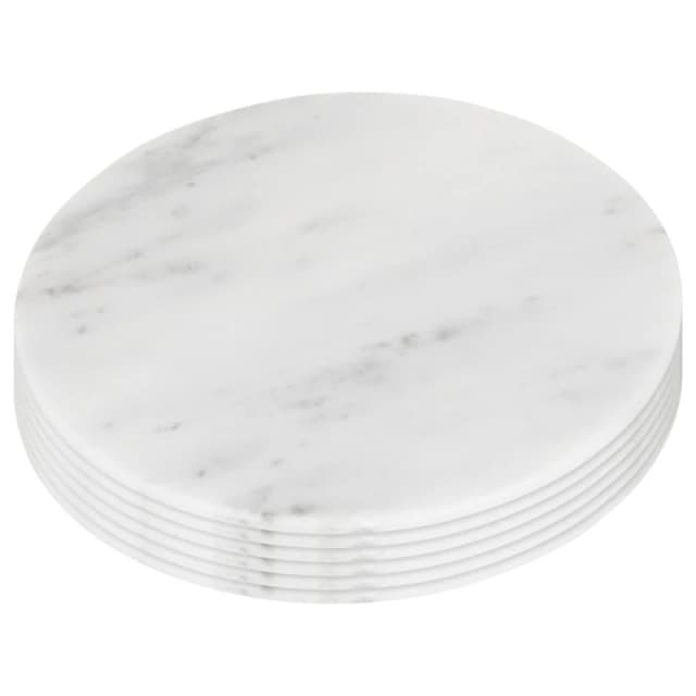 Argon Tableware Round Marble Placemats - 30Cm - White - Pack Of 6