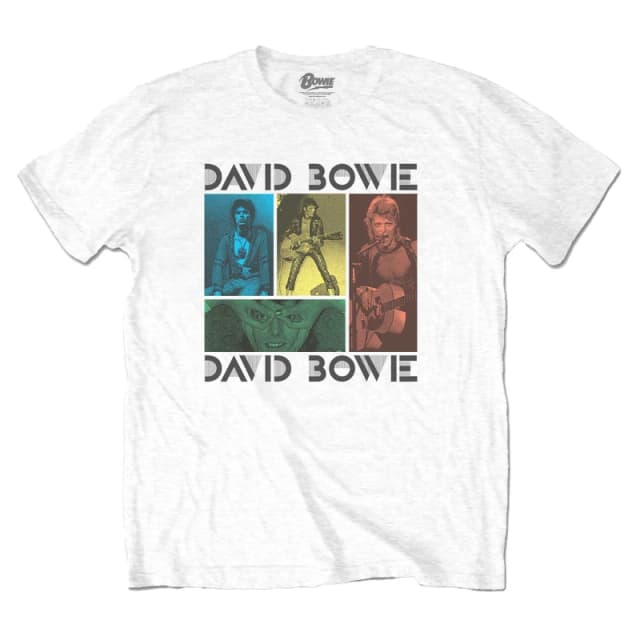 David Bowie David Bowie Men Mick Rock Collage T-Shirt in White Size: Medium White M Male 5063300146095